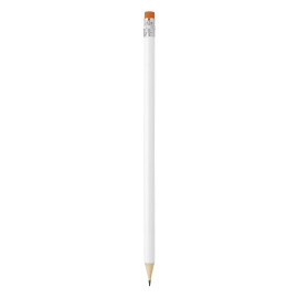 PIGMENT WHITE, wooden pencil hb with eraser, orange