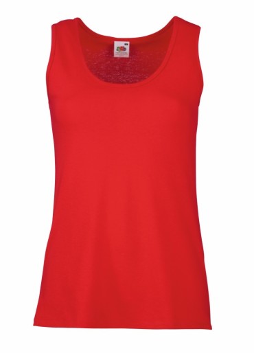 Fruit of the Loom, Ladies Valueweight Athletic Vest, Women's Athletic T-Shirt, Red, L