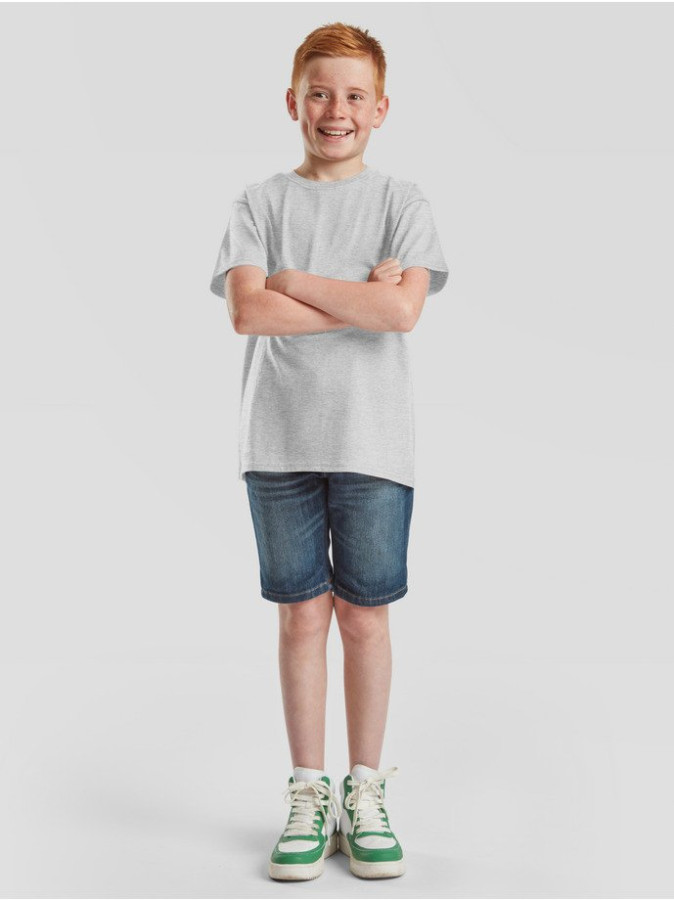 Fruit of the loom, KIDS ICONIC 195 T pamučna majca pepeljasto siva 128 (7-8 godina)