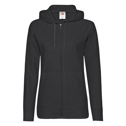 Fruit of the Loom, Ladies Lightweight Hooded Sweat Jacket, ženski duks sa kapuljačom,crna , S