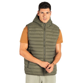 LIBERTY HOOD VEST MEN, light padded bodywarmer with hood, olive