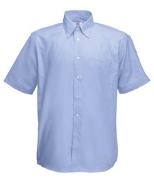 Fruit of the Loom, SS Oxford Shirt, Men's Short Sleeve Business Shirt, Oxford Blue, M