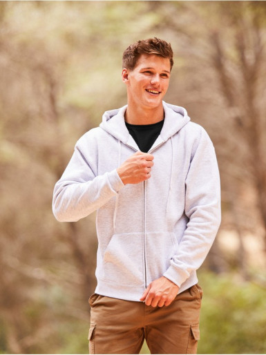 Fruit Of The Loom, Premium Hooded sweat jakna, crvena, 2XL
