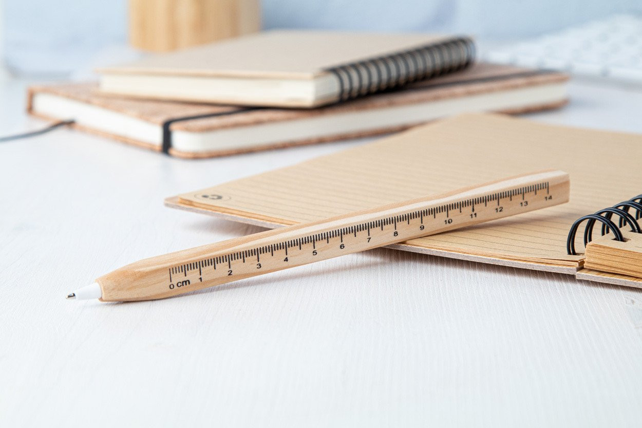 Burnham Black ballpoint pen with ruler