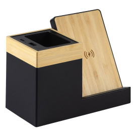 KIRBY, pen holder, mobile phone holder and wireless charger, 15w, black