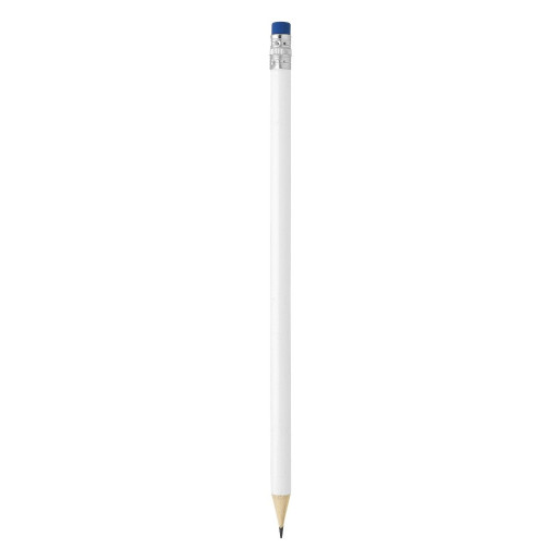 PIGMENT WHITE, wooden pencil hb with eraser, blue