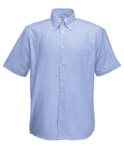 Fruit of the Loom, SS Oxford Shirt, Men's Short Sleeve Business Shirt, Oxford Blue, 2XL