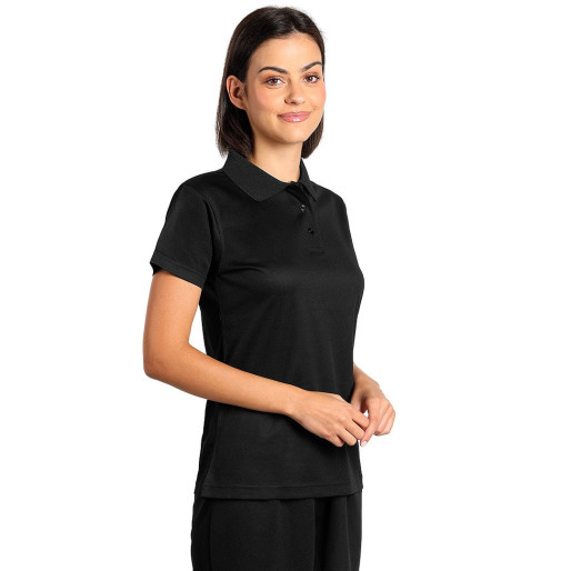 LACROSS LADY, women’s sports polo shirt, 130 g/m², black