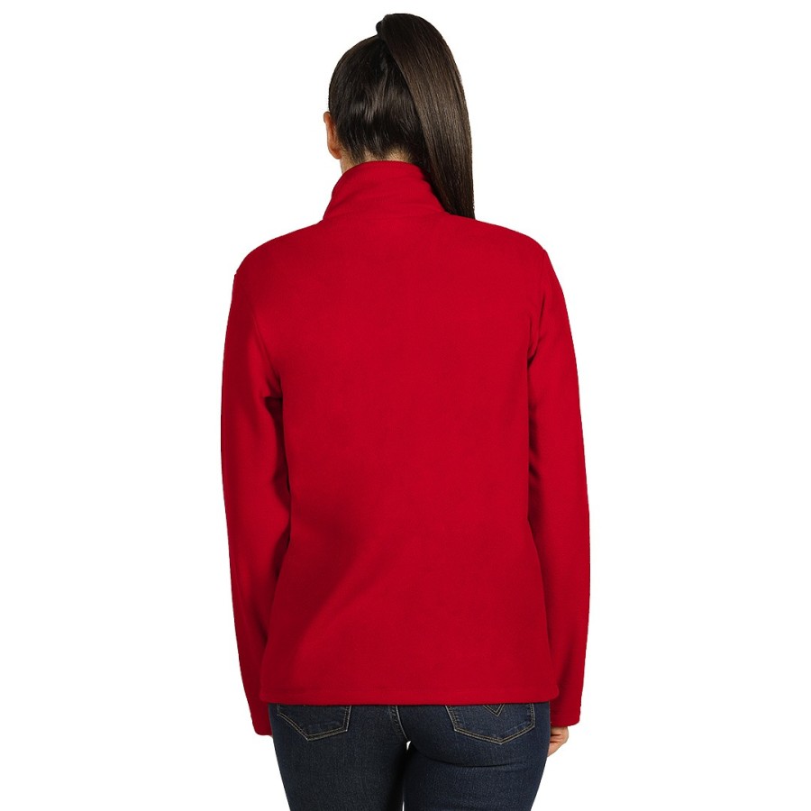 GLECHER ZIP, polar fleece half-zip sweatshirt, red