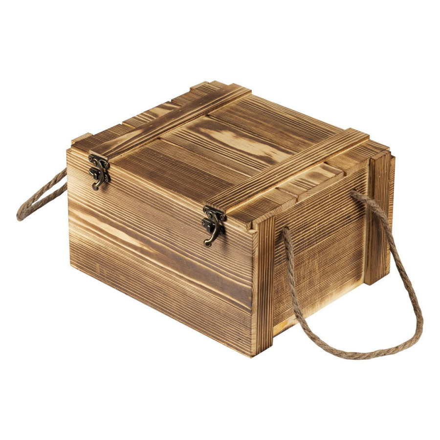 REBEL, glasses, slate coasters and granite ice cubes in a wooden box, 11/1, beige