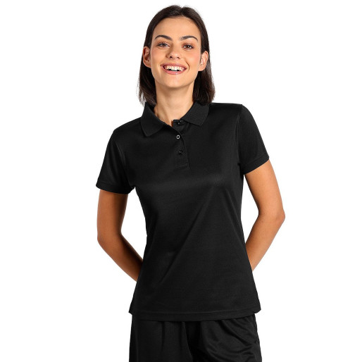 LACROSS LADY, women’s sports polo shirt, 130 g/m², black