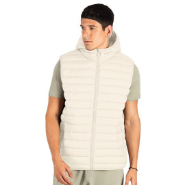 LIBERTY HOOD VEST MEN, light padded bodywarmer with hood, off white