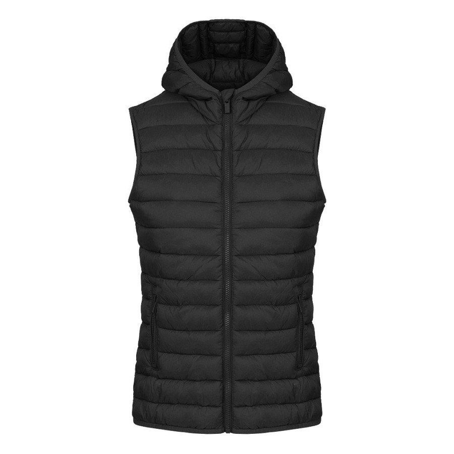 LIBERTY HOOD VEST WOMEN, ženski prsluk sa kapuljačom, crni