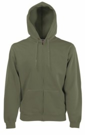 Fruit Of The Loom, Premium Hooded Sweat Jacket, Olive Green, XL