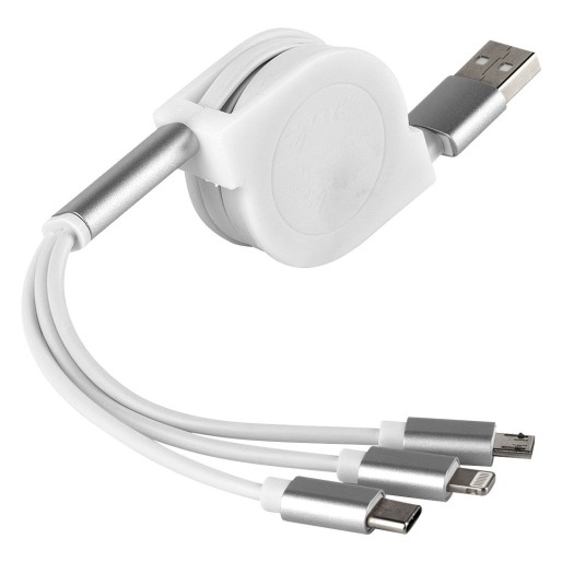 FLASH, usb kabl za punjenje 3 u 1, beli