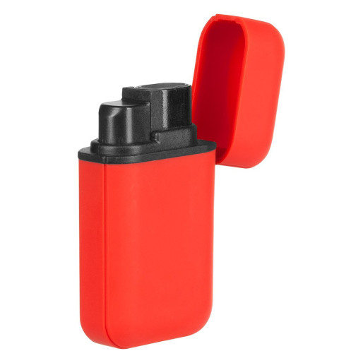 TORCH, plastic electronic lighter with double turbo flame, red
