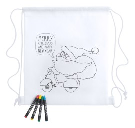 Kertran colouring drawstring bag, Santa Claus