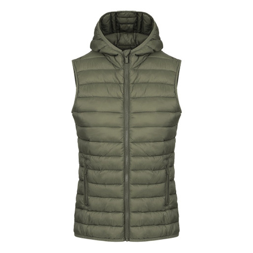 LIBERTY HOOD VEST WOMEN, ženski prsluk sa kapuljačom, maslinasti