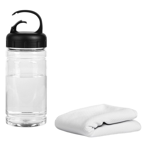 COOL, cooling towel in plastic case, white