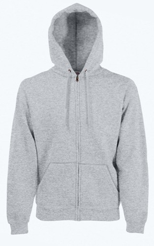 Fruit Of The Loom, Premium Hooded Sweat Jacket, Ash Gray, L
