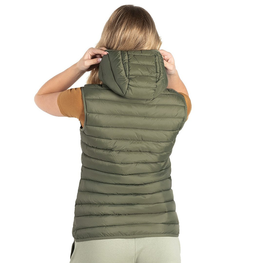LIBERTY HOOD VEST WOMEN, ženski prsluk sa kapuljačom, maslinasti
