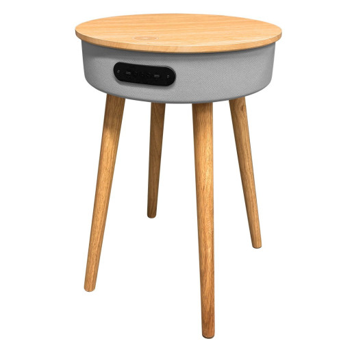 GENESIS, smart table with speaker and wireless charger, 15w, gray