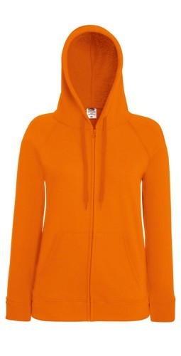 Fruit of the Loom, Ladies Lightweight Hooded Sweat Jacket, hooded sweatshirt, orange, XL