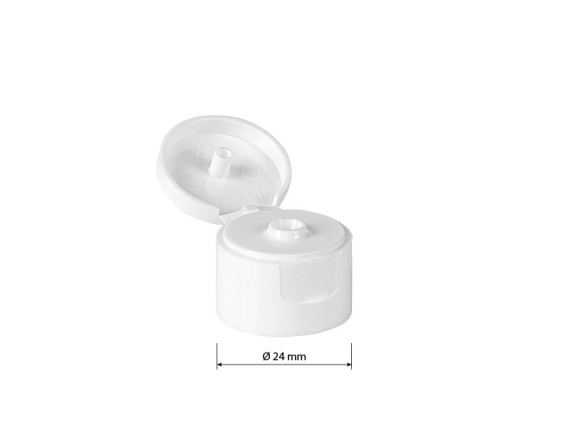 FLIP CAP 24-410, zatvarač sa poklopcem, beli