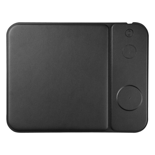 POINT PAD 3IN1, podloga za kompjuterskog miša i bežični punjač, 15w, crna