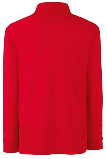 Fruit of the Loom, Kids 65/35 LS Polo, dečija polo majca dugih rukava, crvena, 7-8