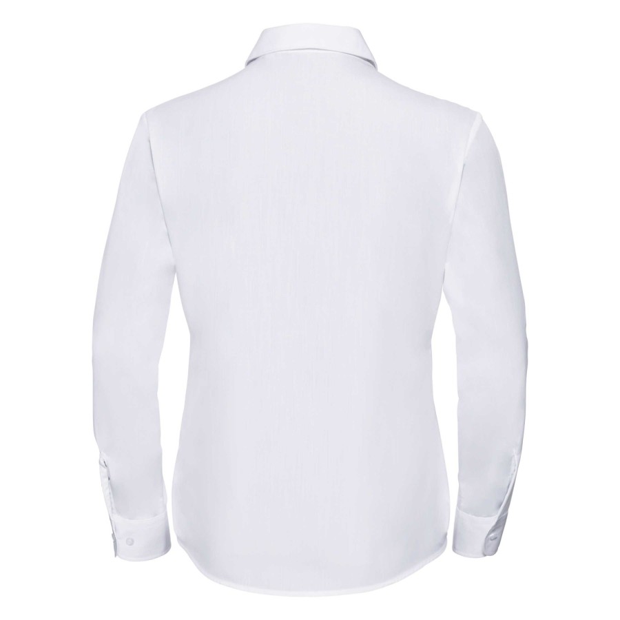 RUSSELL Women's Long Sleeved POLYCOTTON EASY CARE POPLIN Shirt