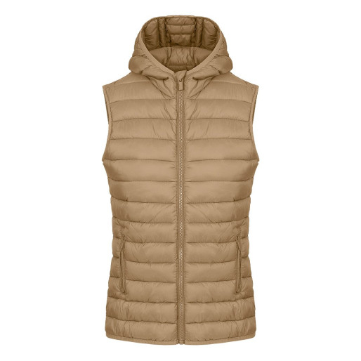 LIBERTY HOOD VEST WOMEN, ženski prsluk sa kapuljačom, svetlo braon