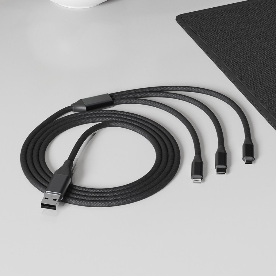 FLET 60W 6IN1, usb type-c kabl za punjenje i prenos podataka, 6 u 1, 60w, crni
