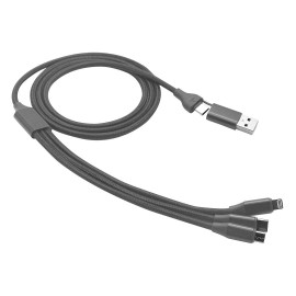 FLET 60W 6IN1, usb type-c kabl za punjenje i prenos podataka, 6 u 1, 60w, tamno sivi