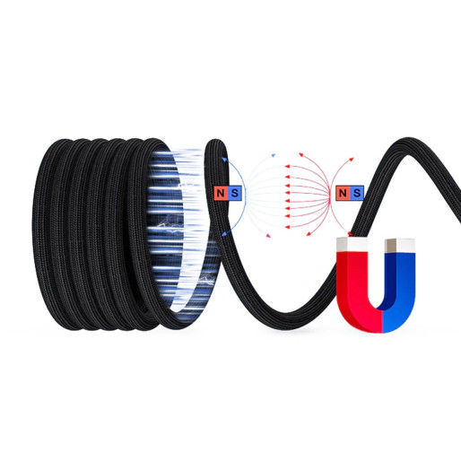 DOPPLER 240W 2IN1, usb type-c laptop kabl za punjenje i prenos podataka sa magnetom, 2 u 1, 240w, crni