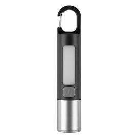 KLAUS, rechargeable flashlight with 1.200 mah battery capacity, black