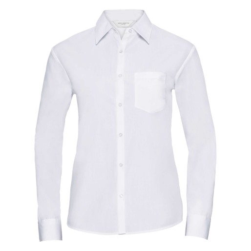 RUSSELL Women's Long Sleeved POLYCOTTON EASY CARE POPLIN Shirt