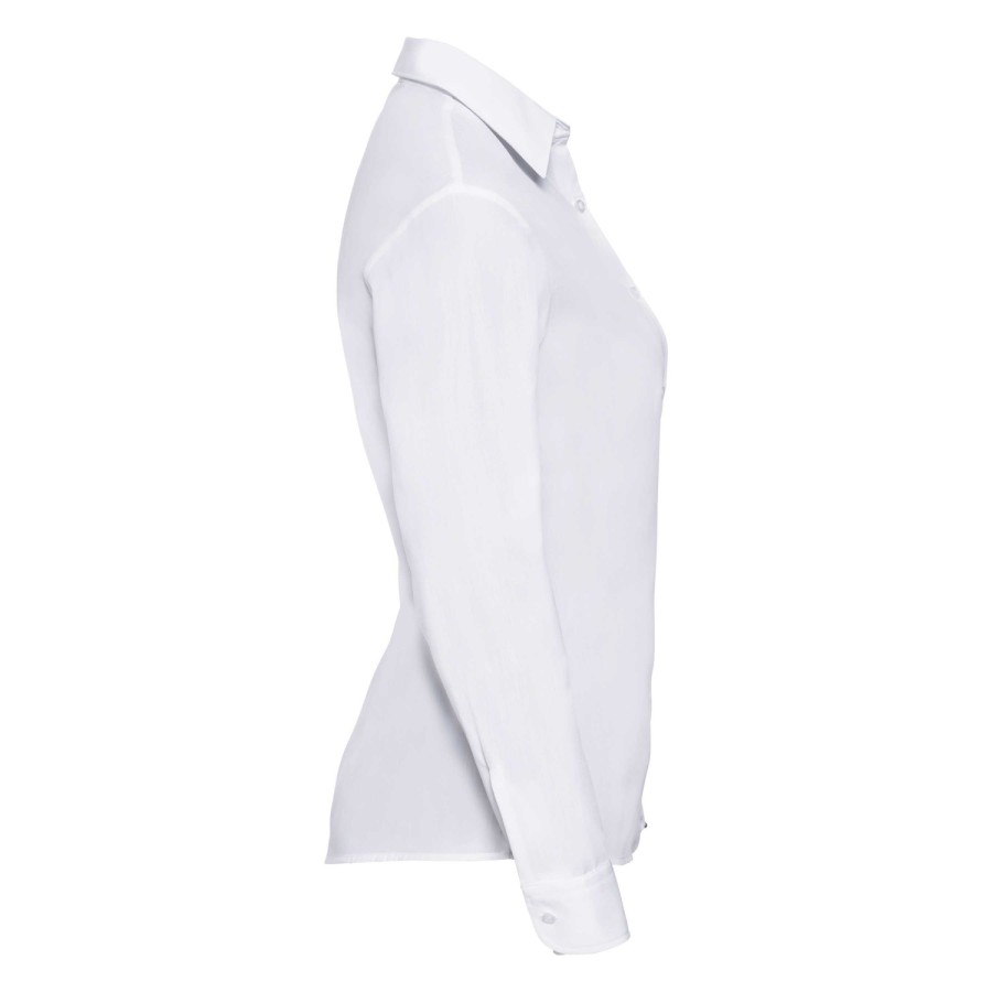 RUSSELL Women's Long Sleeved POLYCOTTON EASY CARE POPLIN Shirt