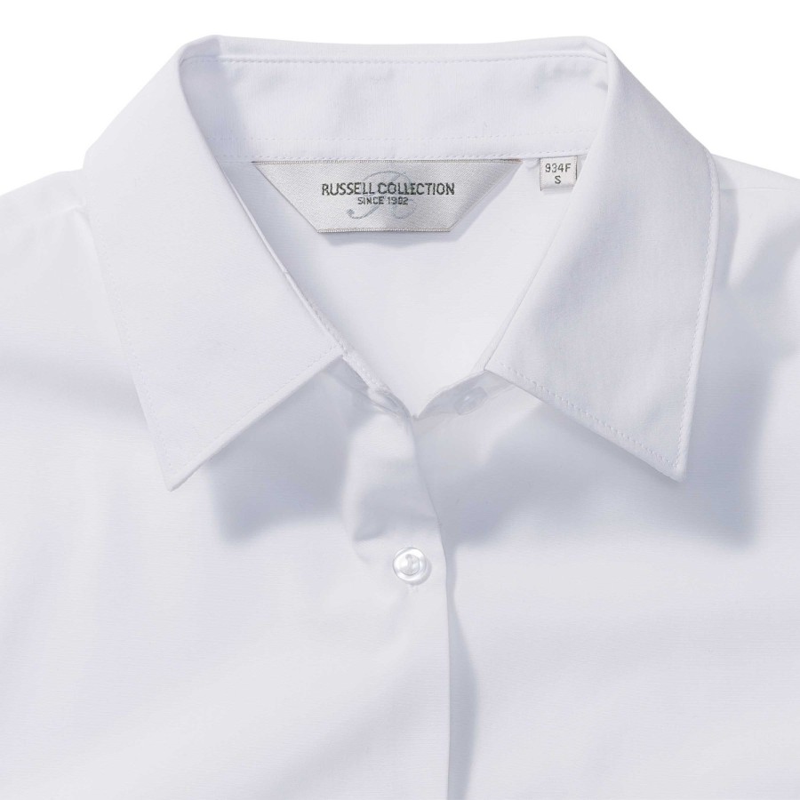 RUSSELL Women's Long Sleeved POLYCOTTON EASY CARE POPLIN Shirt