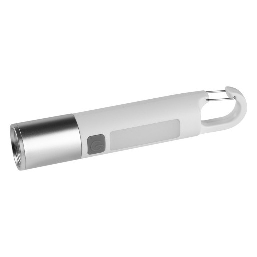 KLAUS, rechargeable flashlight with 1.200 mah battery capacity, white