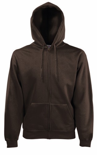 Fruit Of The Loom, Premium Hooded Sweat Jacket, Chocolate, S