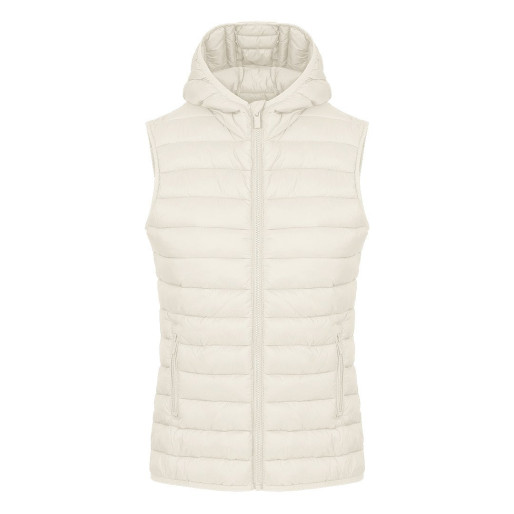 LIBERTY HOOD VEST WOMEN, ženski prsluk sa kapuljačom, krem-beli