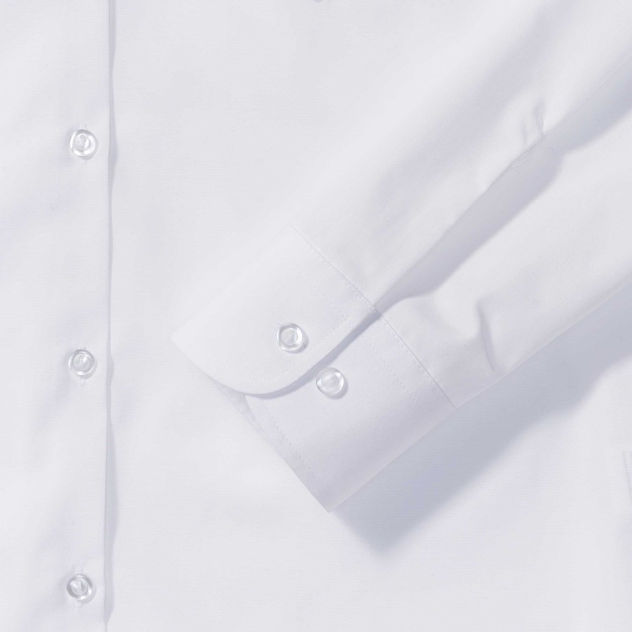 RUSSELL Women's Long Sleeved POLYCOTTON EASY CARE POPLIN Shirt