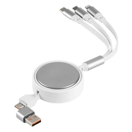 INDUCTOR 60W 6IN1, usb type-c kabl za punjenje i prenos podataka, 6 u 1, 60w, beli