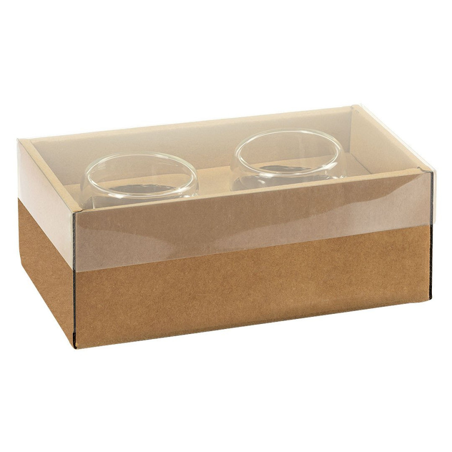 CAFE, set cups and saucers for coffee, 2/1, transparent
