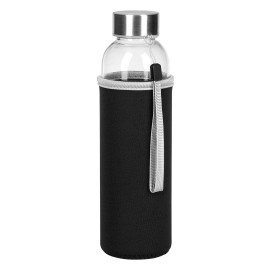 PRIMAVERA, sports bottle with neoprene pouch, 500 ml, black