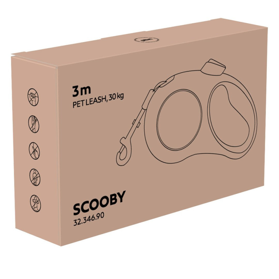 SCOOBY, povodac za kućne ljubimce, 3m, beli