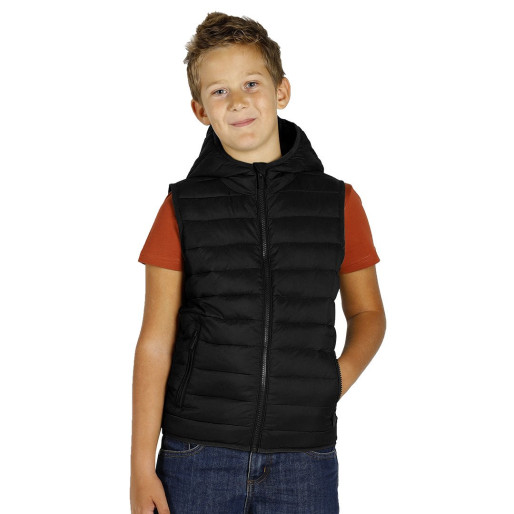 LIBERTY HOOD VEST KID, dečji prsluk sa kapuljačom, crni