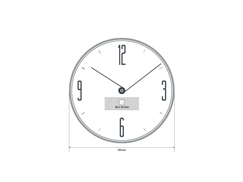 LUNA, zidni sat, sivi