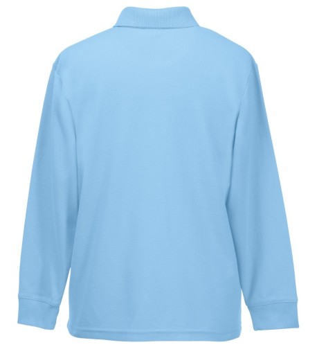 Fruit of the Loom, Kids 65/35 LS Polo, Children's Polo Shirt, Sky Blue, 7-8